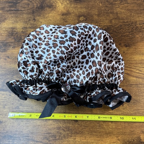 Leopard Print Satin Shower Cap - Picture 2 of 6